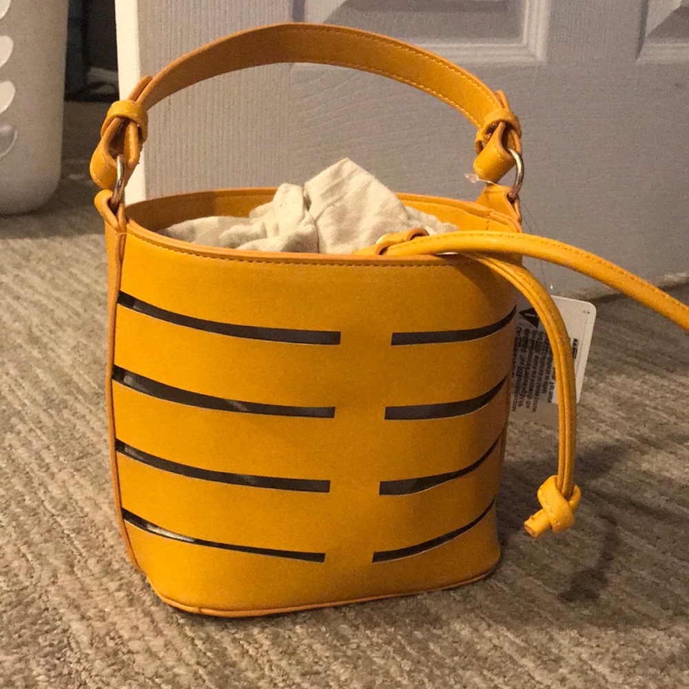 Free people mini yellow tote yellow